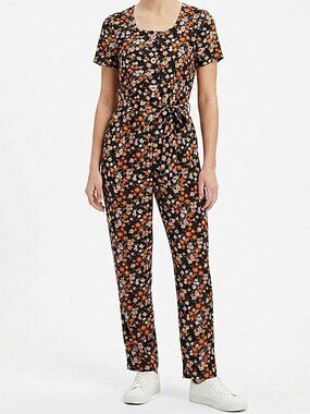 Rebel Sugar Girls Floral Stretch Belted Jumpsuit NEW- Sz. Lrg/12